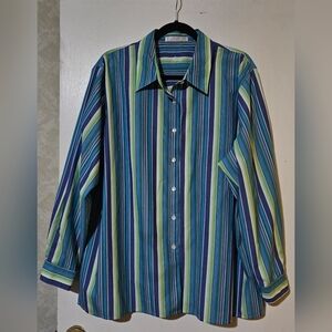 Vibrant Striped Button Down Shirt